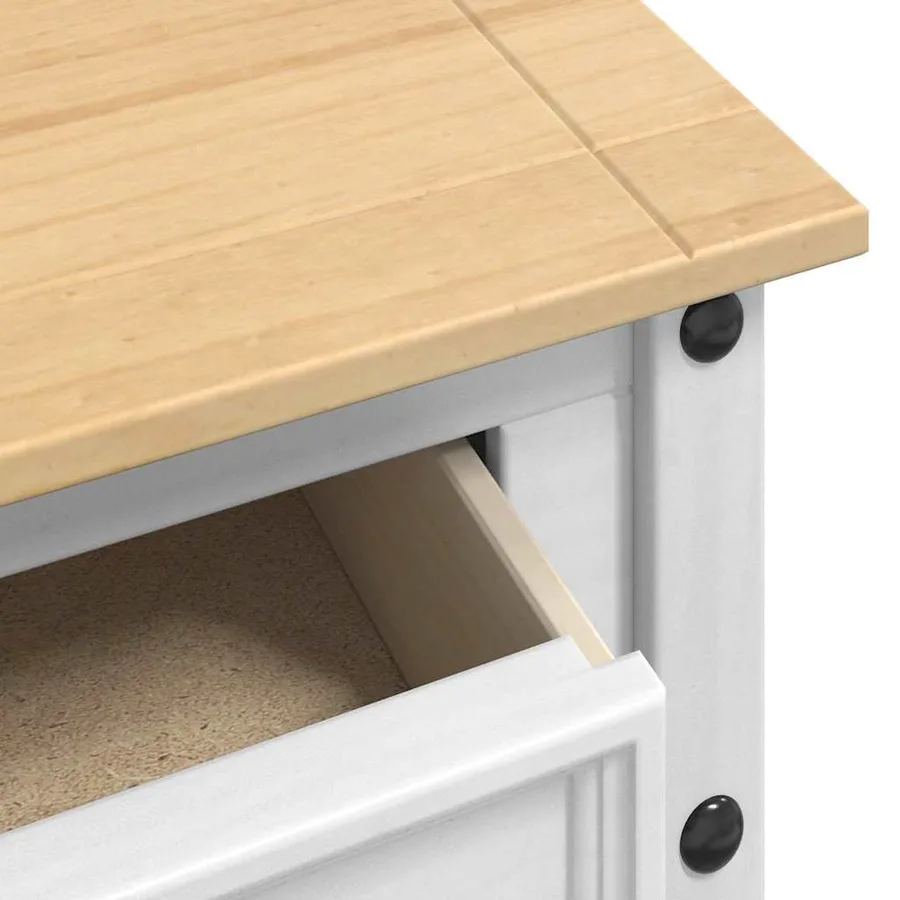 Table d'appoint Corona Blanc 114 x 34,5 x 73 cm Pin massif - 7