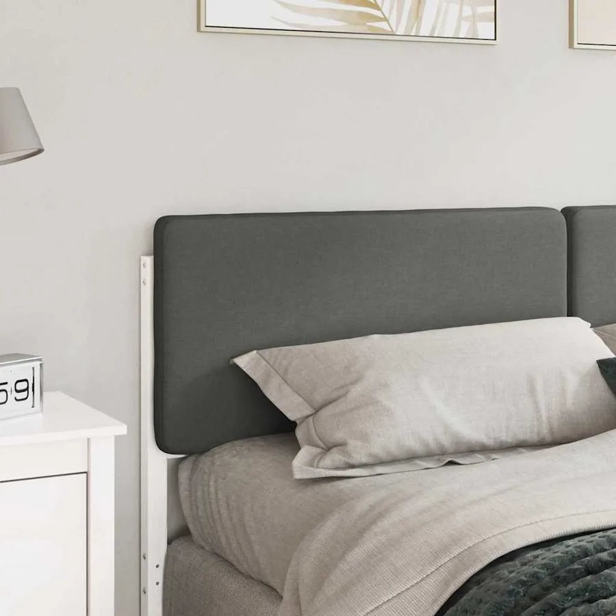 Tête de lit capitonnée Blanc et gris clair 180 cm Pin massif - 3