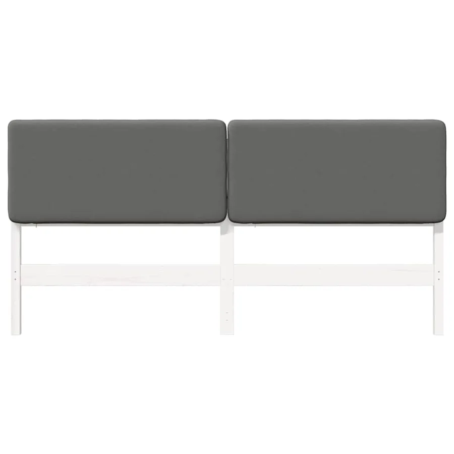 Tête de lit capitonnée Blanc et gris clair 180 cm Pin massif - 4