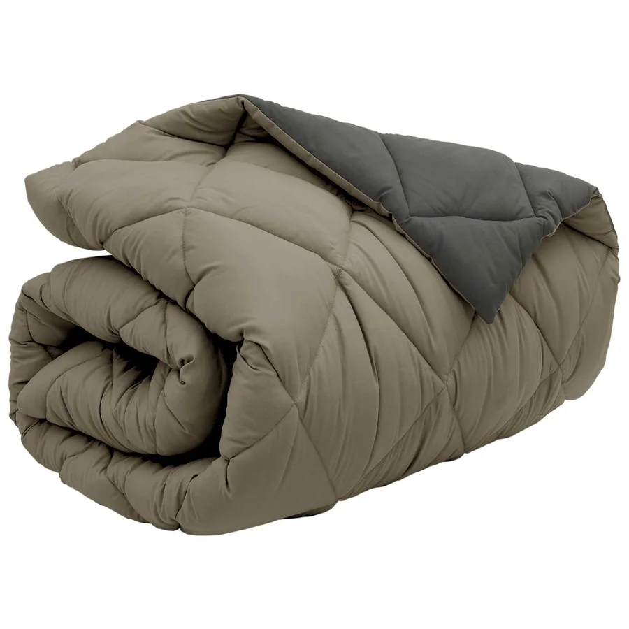 Duvet d'hiver Gris clair et anthracite 140 x 220 cm Microfibre - 5