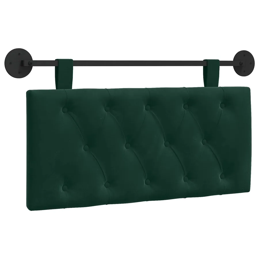 Tête de lit suspendue Avec lumière LED Vert foncé Velours - 2