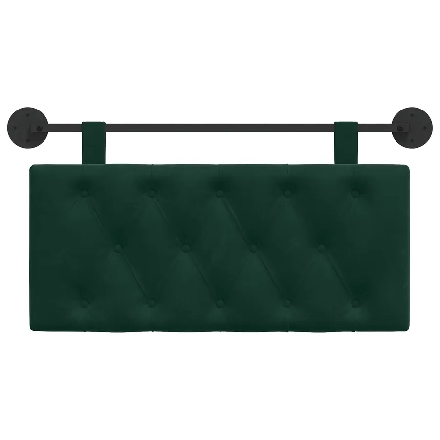 Tête de lit suspendue Avec lumière LED Vert foncé Velours - 5