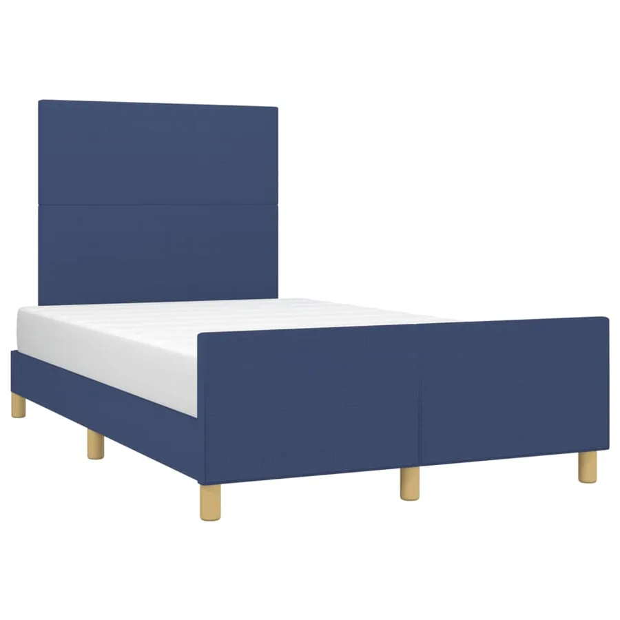 Cadre de lit sans matelas bleu 120x200 cm tissu - 3