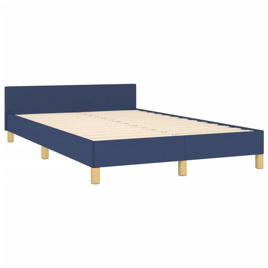 Cadre de lit sans matelas bleu 120x200 cm tissu - 5