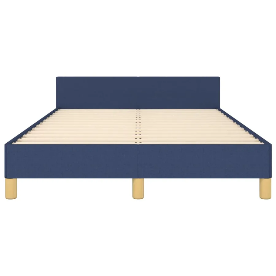 Cadre de lit sans matelas bleu 120x200 cm tissu - 6