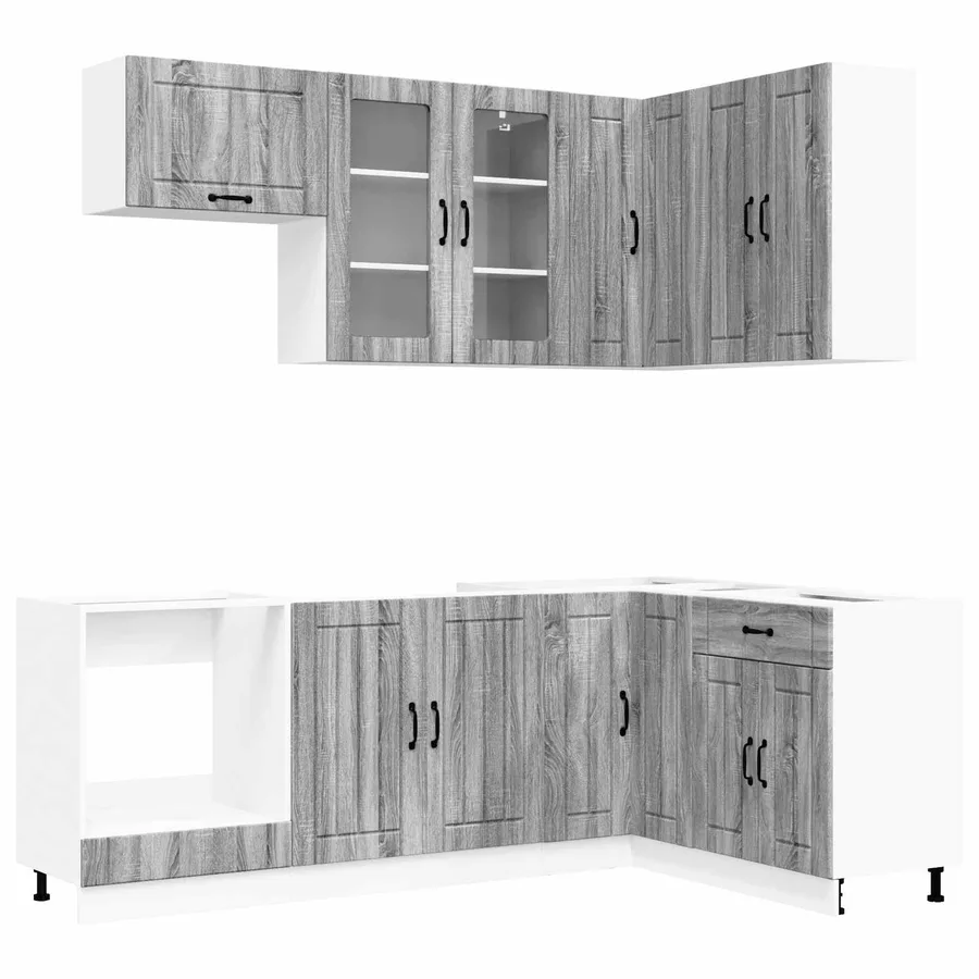 Unité de cuisine LUCCA 8 pcs Sonoma gris Bois d'ingénierie - 2