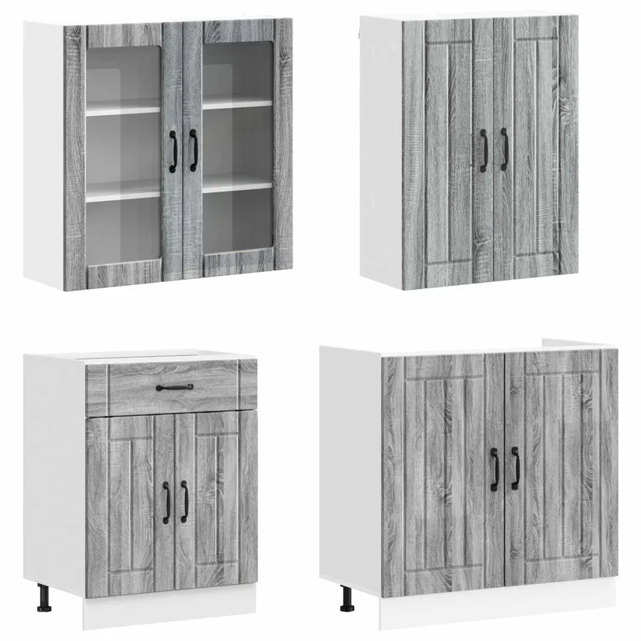 Unité de cuisine LUCCA 8 pcs Sonoma gris Bois d'ingénierie - 3