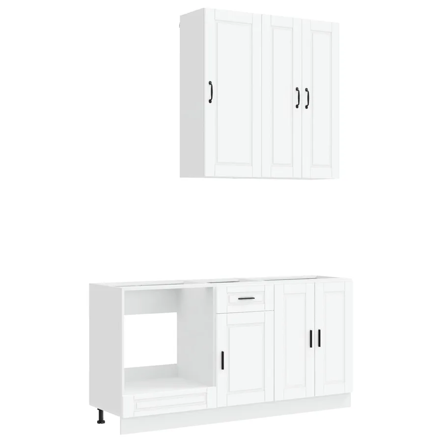 Unité de cuisine PORTO 5 pcs Blanc Bois d'ingénierie - 2