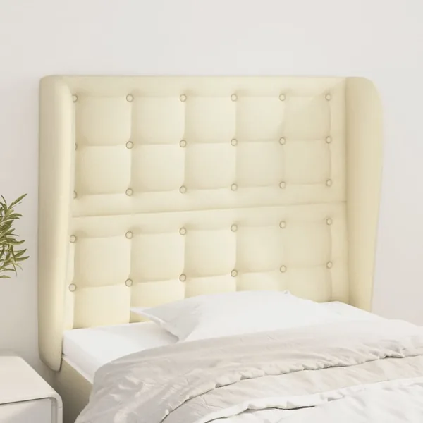 Tête de lit avec oreilles Crème 83x23x118/128 cm Similicuir
