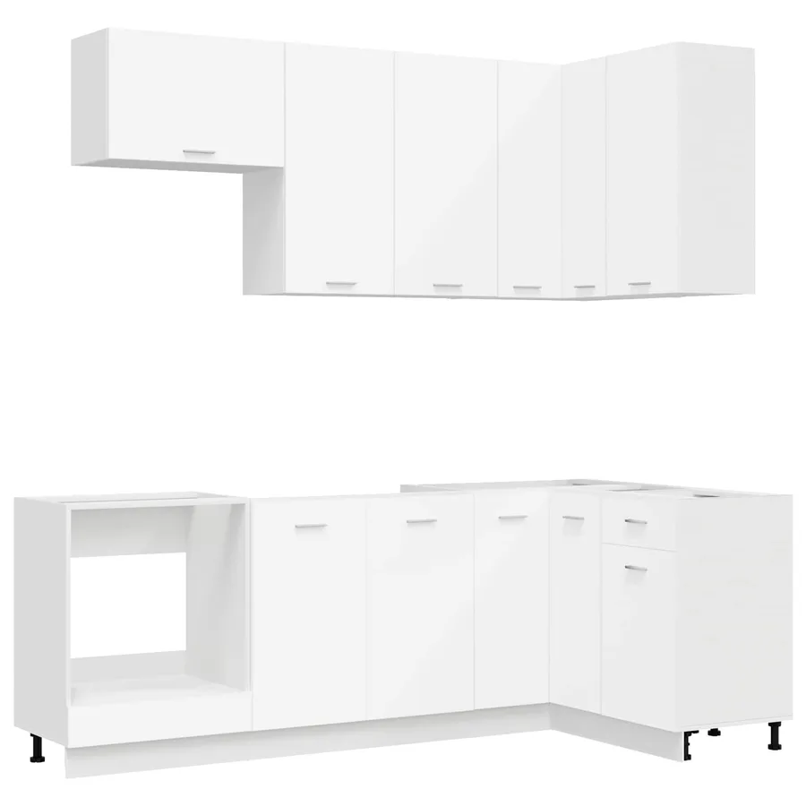 Unité de cuisine LYON 8 pcs Blanc Bois d'ingénierie - 2