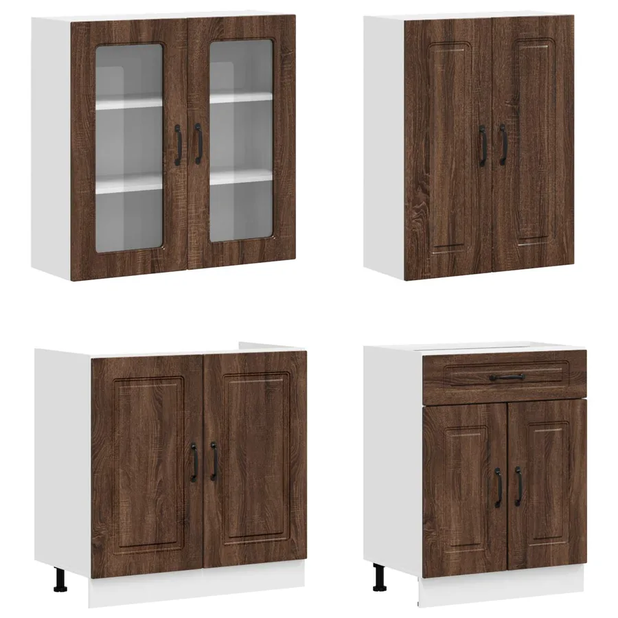 Unité de cuisine KALMAR 4 pcs Chêne brun Bois d'ingénierie - 3
