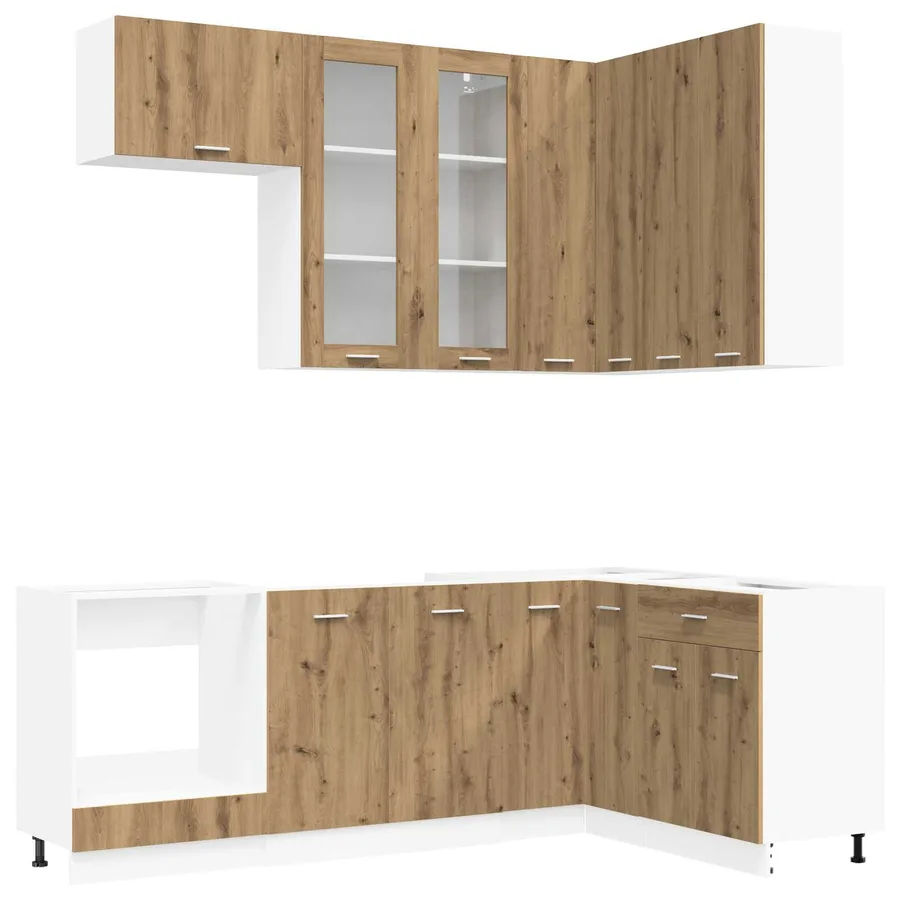 Unité de cuisine LYON 8 pcs Chêne artisanal Bois d'ingénierie - 2