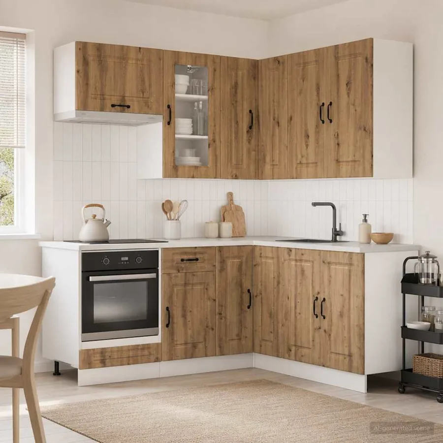 Unité de cuisine KALMAR 8 pcs Chêne artisanal Bois d'ingénierie