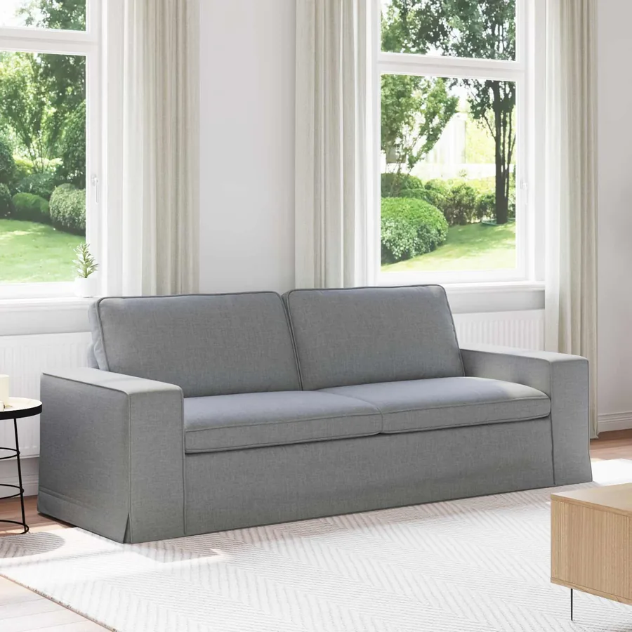Canapé Gris clair 222 x 80 x 82 cm tissu