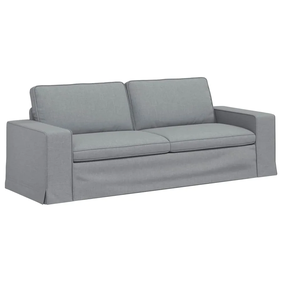 Canapé Gris clair 222 x 80 x 82 cm tissu - 2