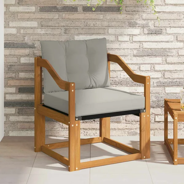 Canapé d’extérieur Bois d'Acacia Massif Gris Naturel et Clair