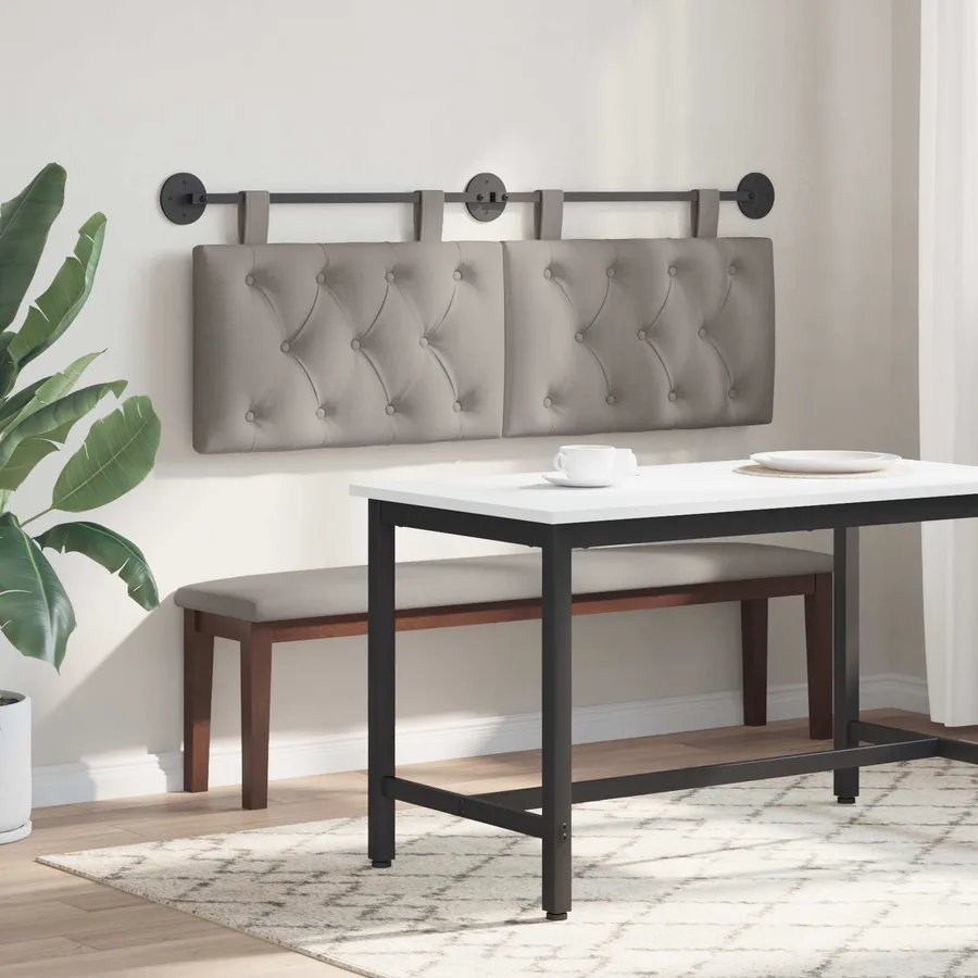 Tête de lit suspendue Taupe Tissu - 4