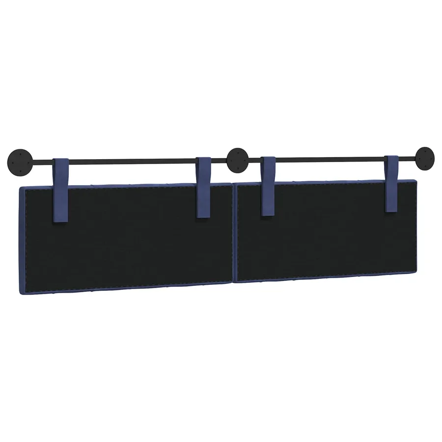 Tête de lit suspendue Avec lumière LED Bleu police Velours - 7