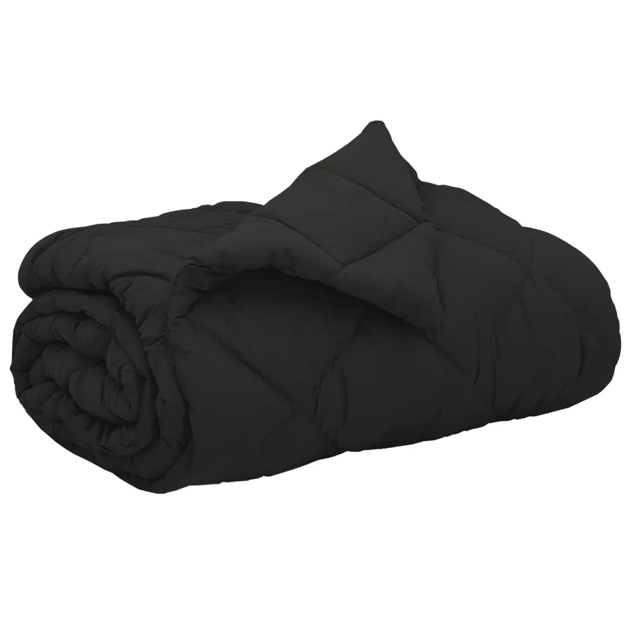 Duvet complet toute l'année Noir 200 x 220 cm Microfibre - 2