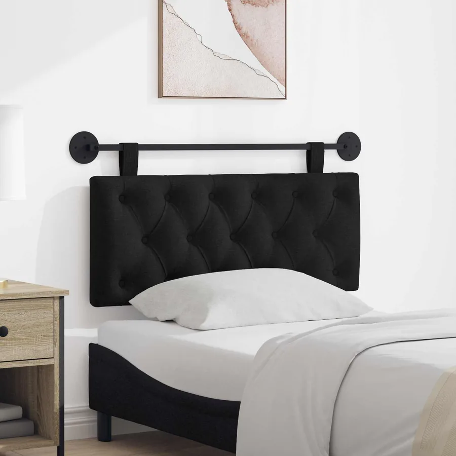 Tête de lit suspendue Noir Tissu