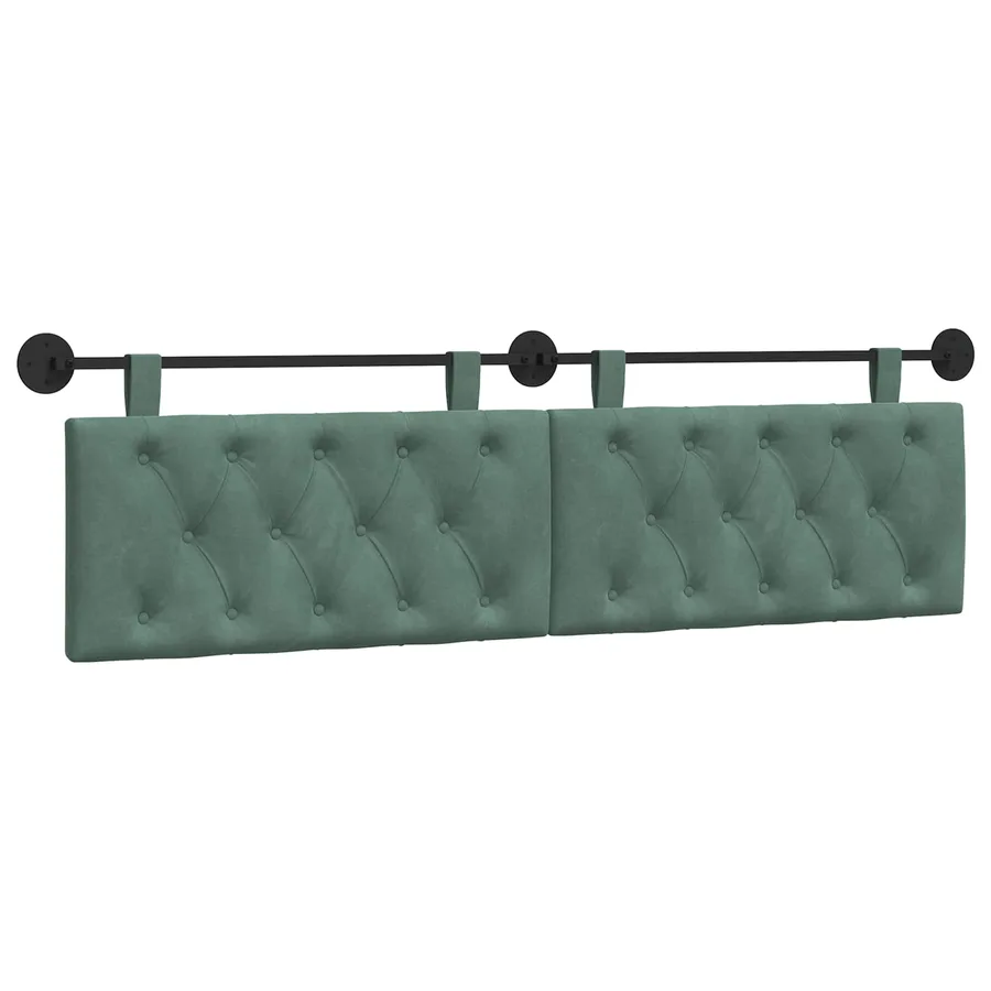 Tête de lit suspendue Avec lumière LED Vert Mer Velours - 2