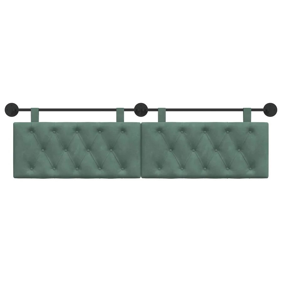 Tête de lit suspendue Avec lumière LED Vert Mer Velours - 5