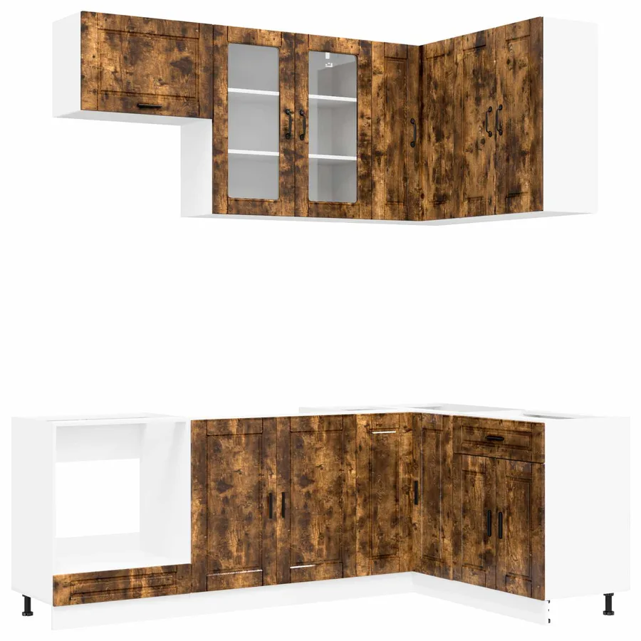 Unité de cuisine PORTO 8 pcs Chêne fumé Bois d'ingénierie - 2