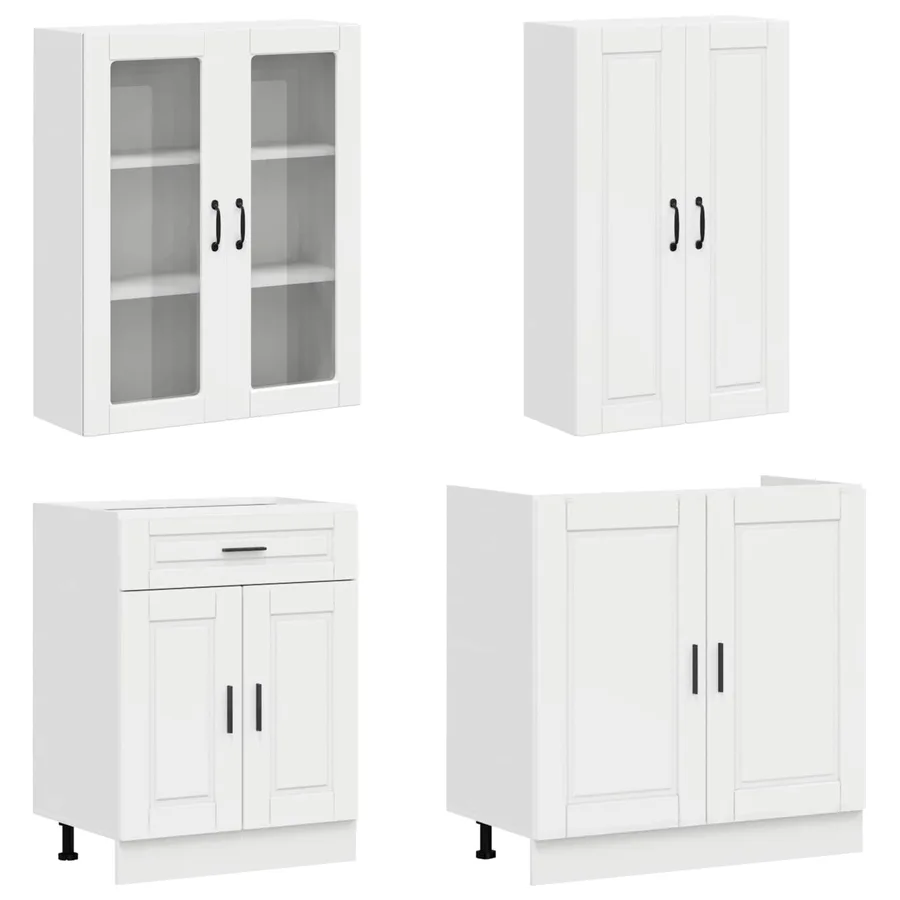 Unité de cuisine PORTO 8 pcs Blanc brillant Bois d'ingénierie - 3
