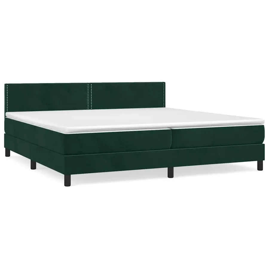 Sommier à lattes de lit et matelas Vert foncé 200x200cm Velours - 2
