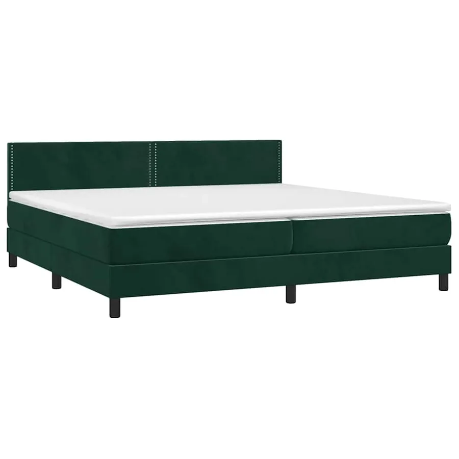 Sommier à lattes de lit et matelas Vert foncé 200x200cm Velours - 3
