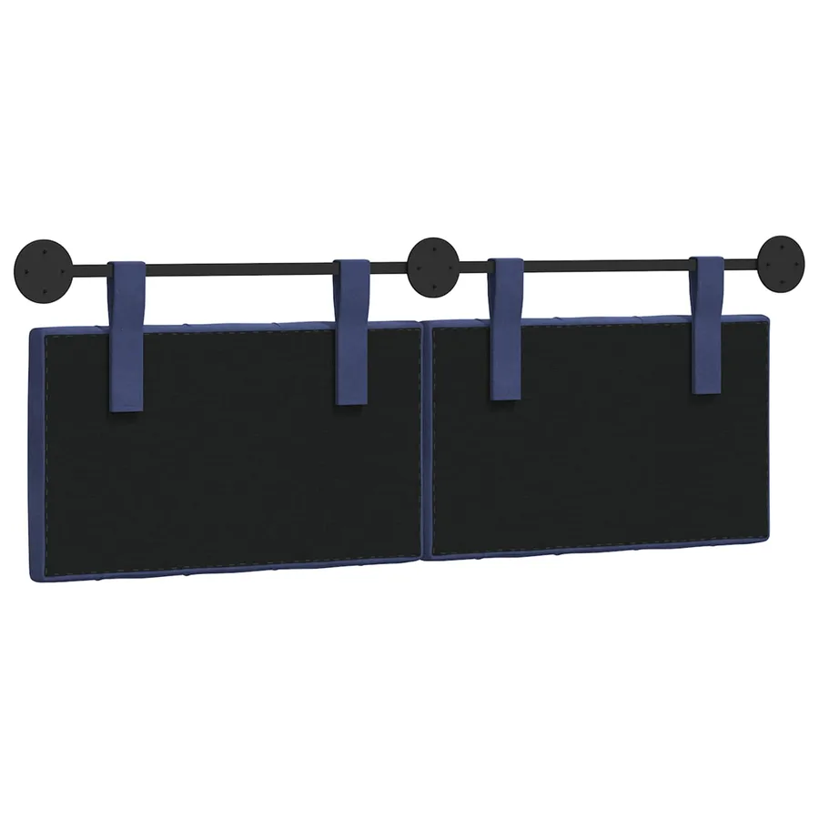 Tête de lit suspendue Avec lumière LED Bleu police Velours - 7