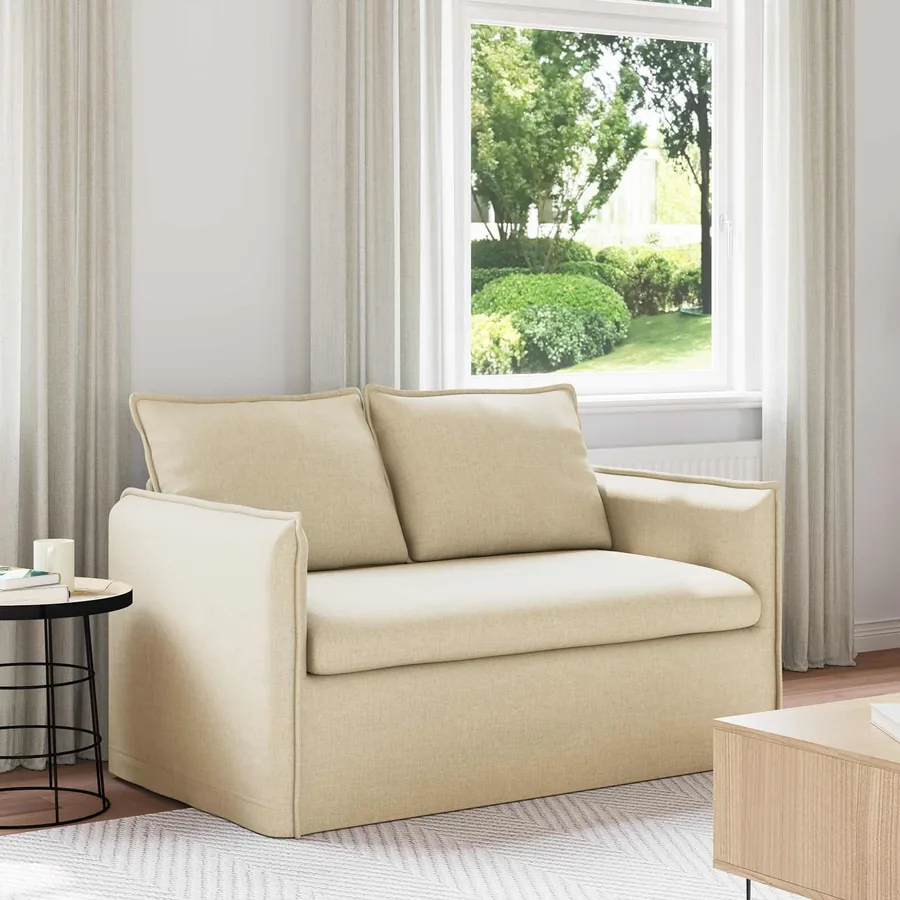 Canapé Crème 156 x 82 x 85 cm tissu