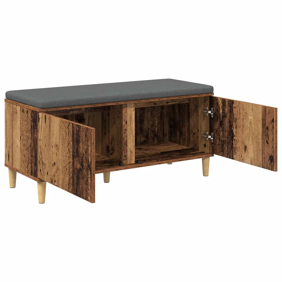 Banc d'entrée avec coussin Bois ancien 100 x 38 x 46 cm - 5