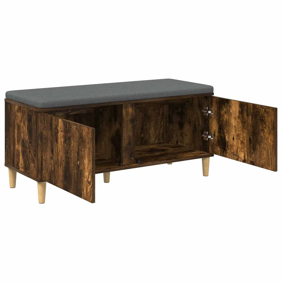 Banc d'entrée avec coussin Chêne Fumé 100 x 38 x 46 cm - 5