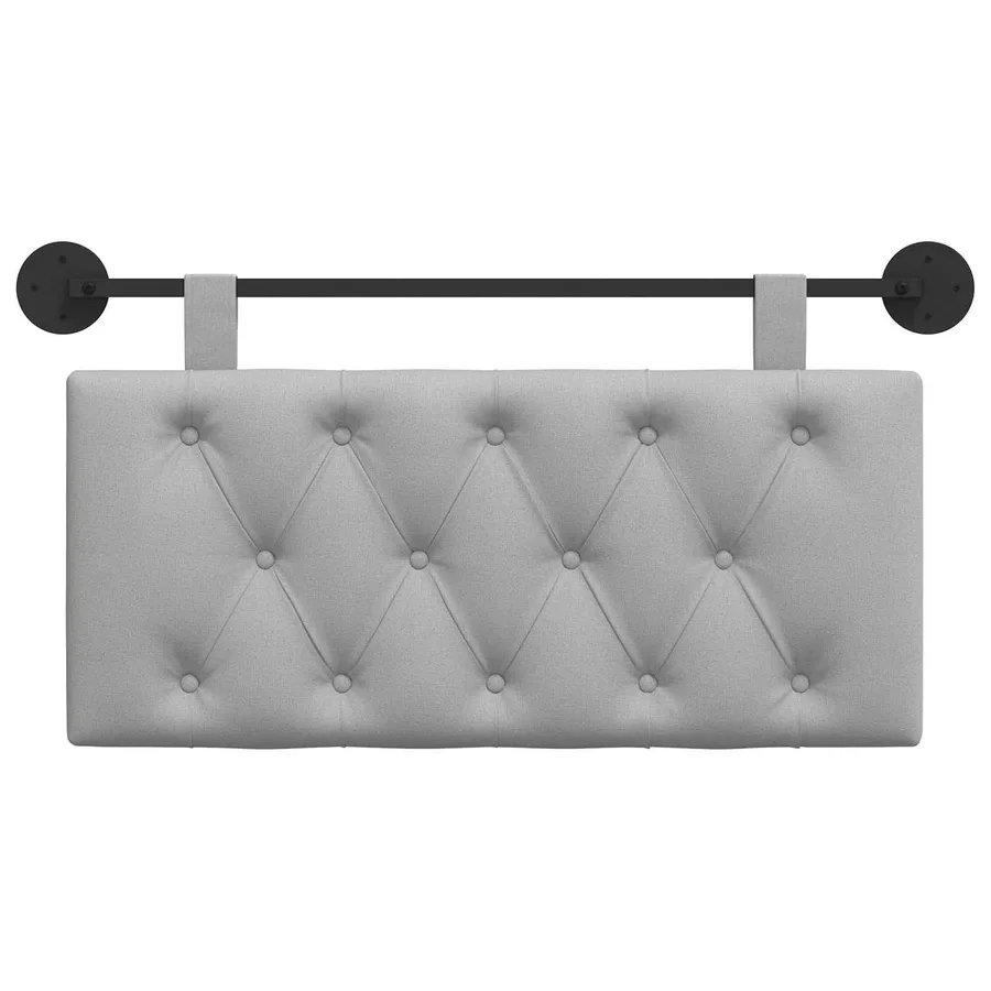 Tête de lit suspendue Gris nuage Tissu - 5