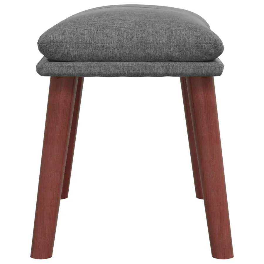 Chaise de relaxation avec repose-pied Gris clair Tissu - 8
