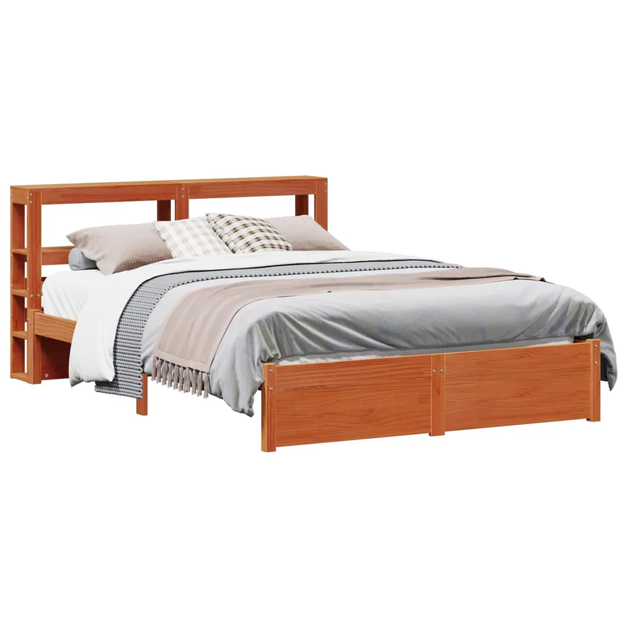 Cadre de lit Cire marron 150 x 200 cm Bois de Pin Massif - 2