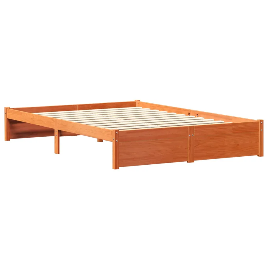 Cadre de lit avec tête de lit de rangement 2 pcs Cire marron - 4