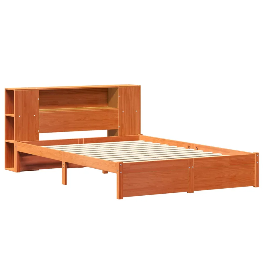 Cadre de lit avec tête de lit de rangement 2 pcs Cire marron - 5