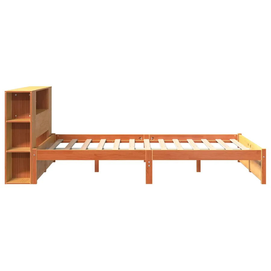 Cadre de lit avec tête de lit de rangement 2 pcs Cire marron - 7