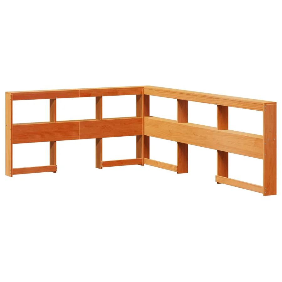 Lit Bibliothèque avec stockage 2 pcs Cire marron 200 x 150 cm - 3
