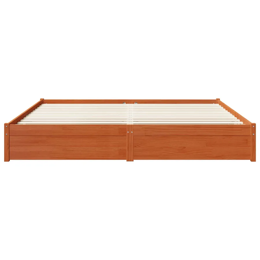 Cadre de lit Cire marron 200 x 200 cm Bois de Pin Massif - 6