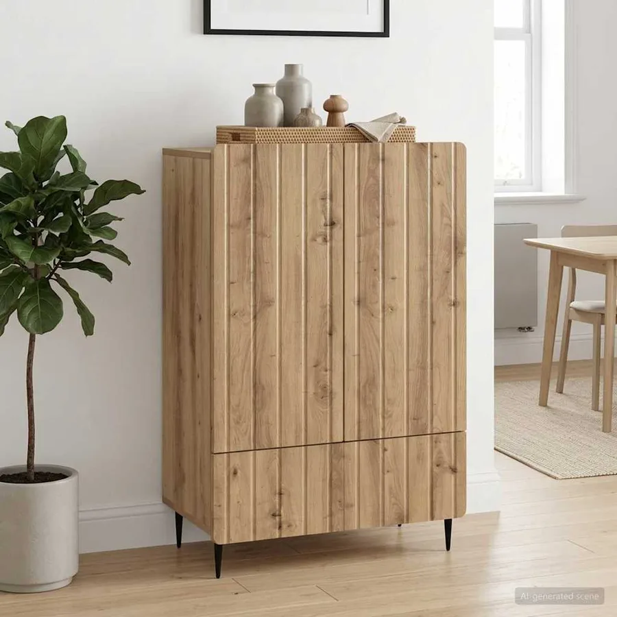 Buffet Chêne artisanal 66 x 34,5 x 97 cm Bois d'ingénierie - 3