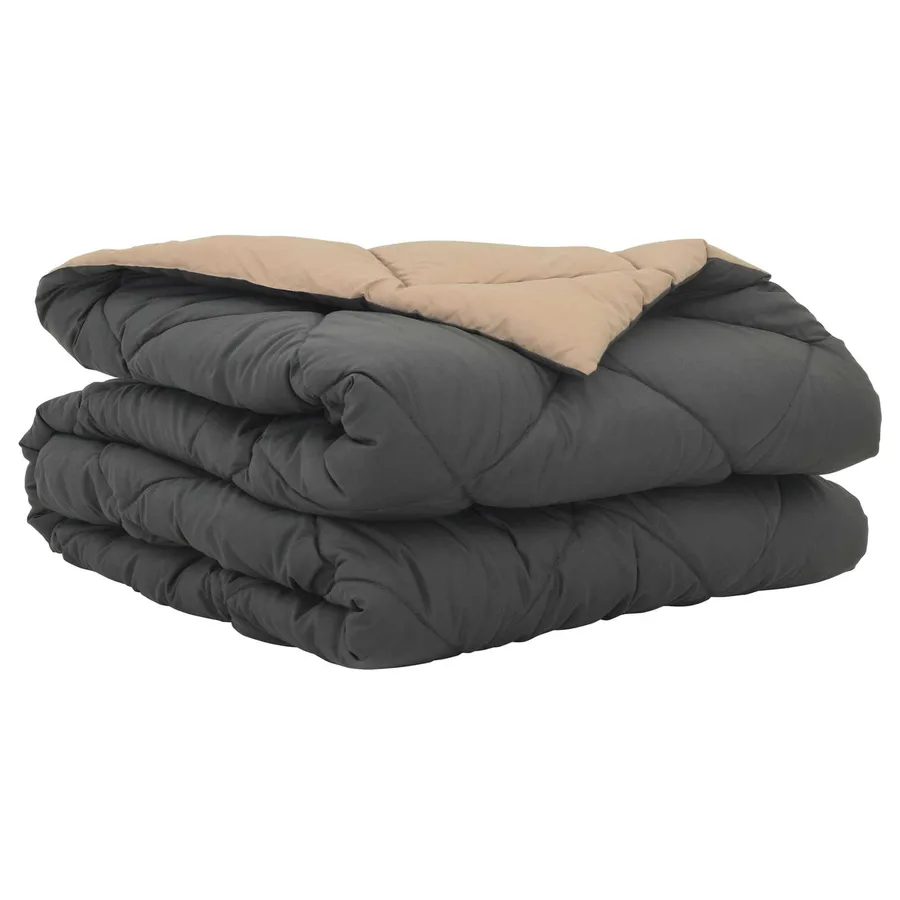 Duvet d'été simple Anthracite et Taupe 220 x 140 cm Microfibre - 2