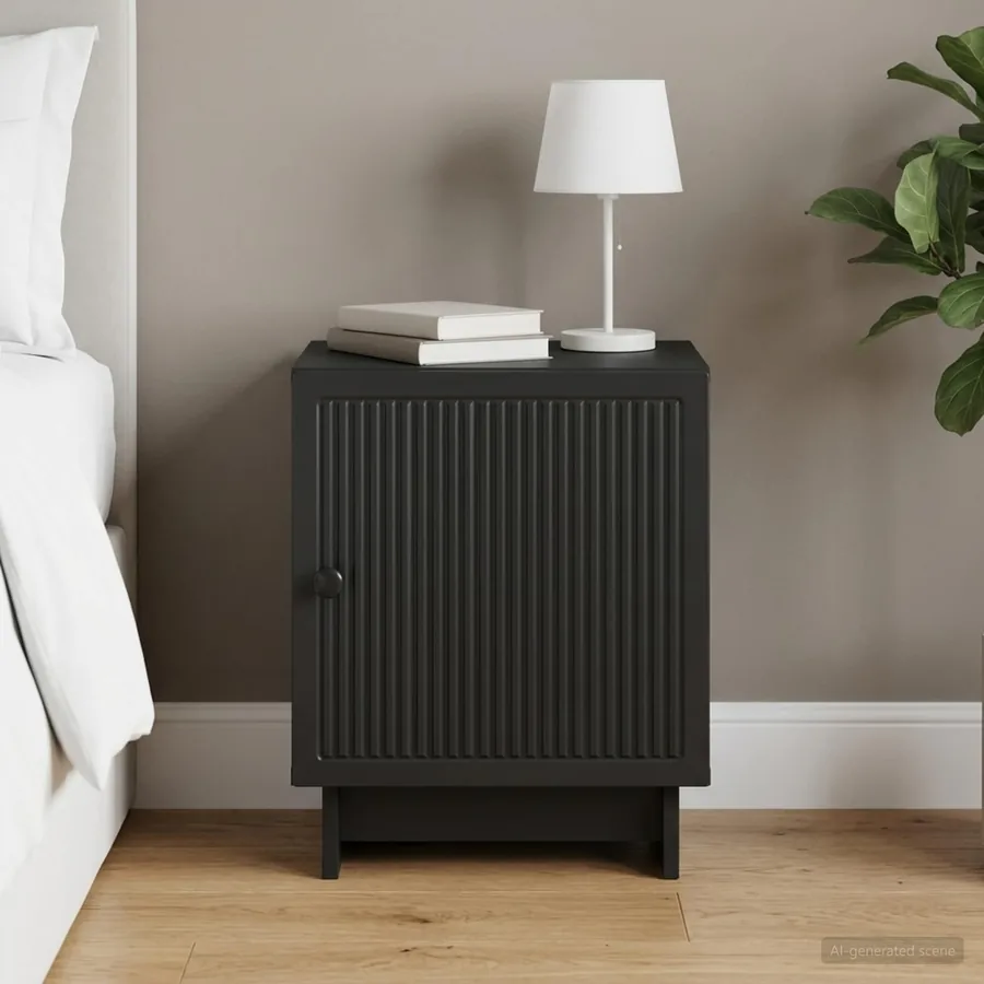 Cabinet de chevet Noir 43 x 34,5 x 50 cm Bois d'ingénierie