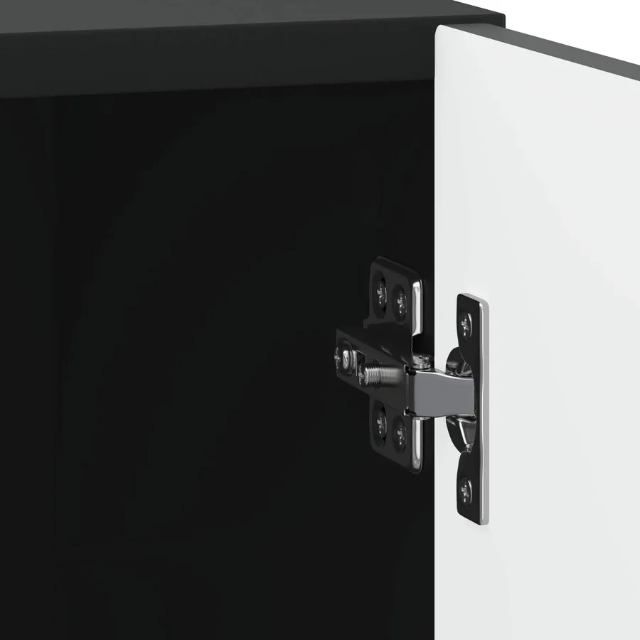Cabinet de chevet Noir 43 x 34,5 x 50 cm Bois d'ingénierie - 9