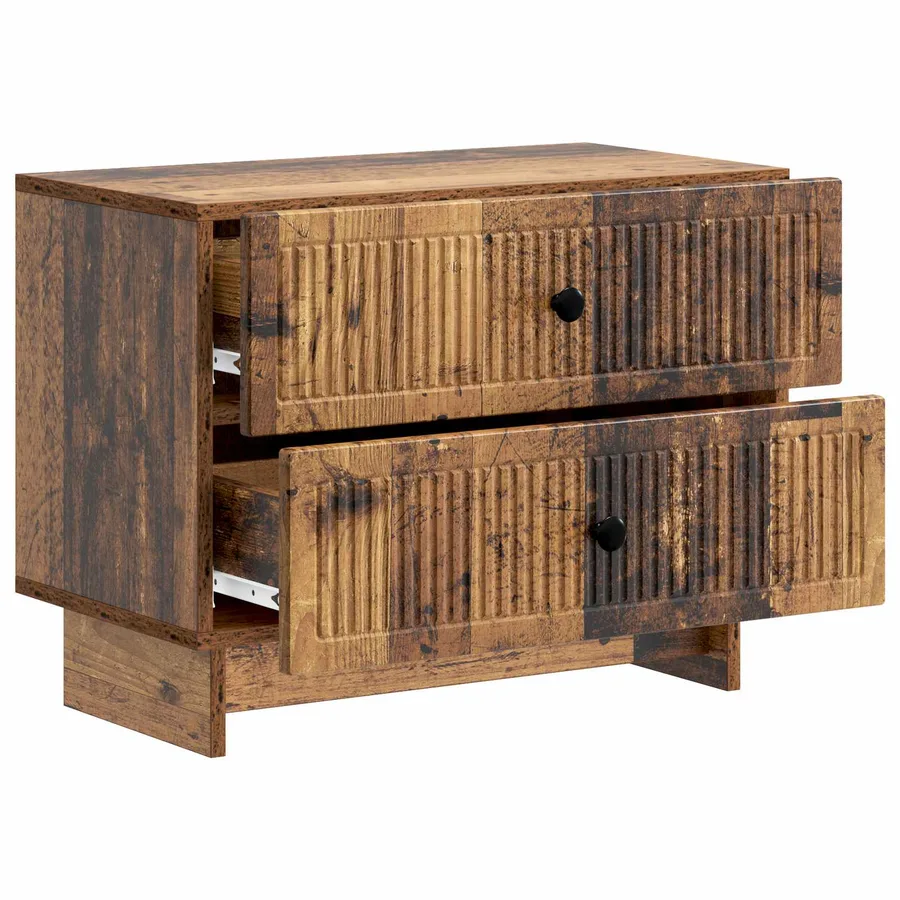 Cabinet de chevet avec tiroir Bois ancien 62 x 34,5 x 47,5 cm - 4