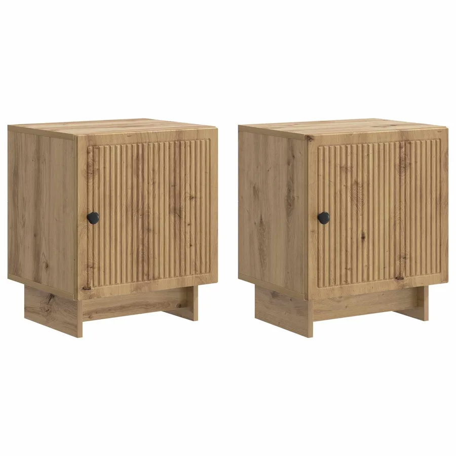 Cabinet de chevet 2 pc Chêne artisanal 43 x 34,5 x 50 cm - 2