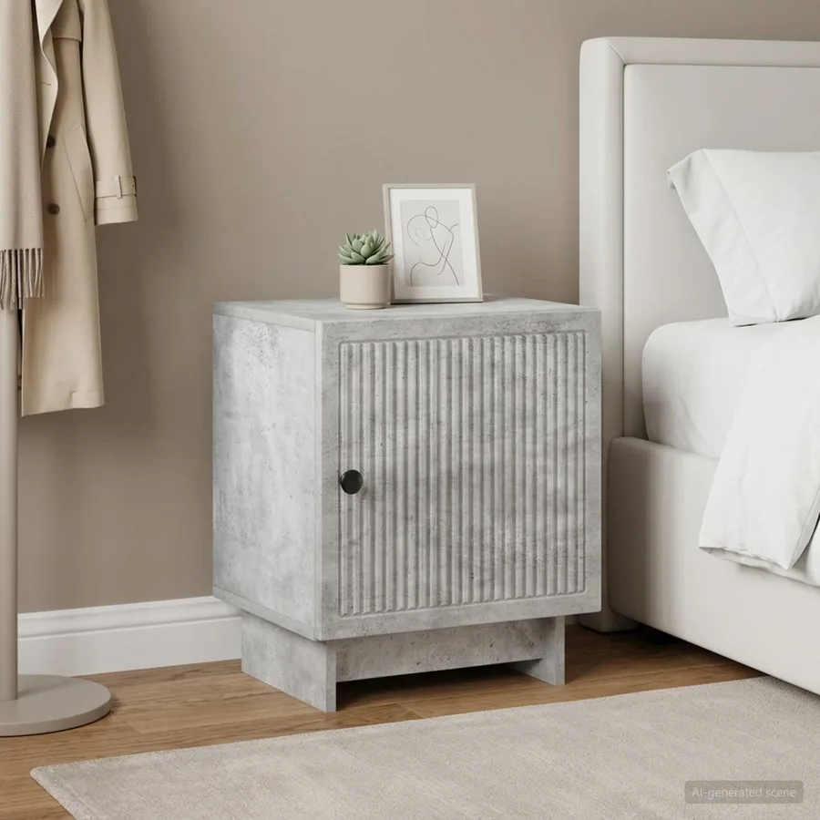 Cabinet de chevet 2 pcs Gris béton 43 x 34,5 x 50 cm
