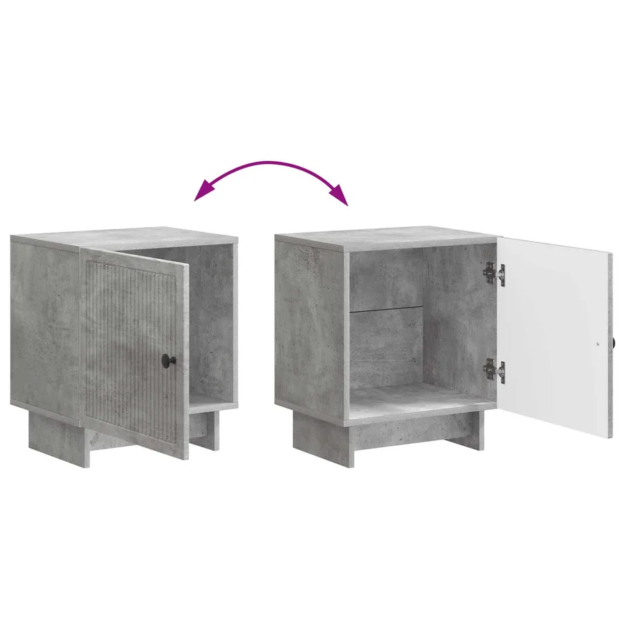Cabinet de chevet 2 pcs Gris béton 43 x 34,5 x 50 cm - 12